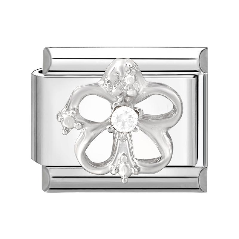 New Shiny Zircon Heart Butterfly Flower Star Bow Italian Charm Links Fit 9MM Stainless Steel Bracelet Girls' DIY Making Gift