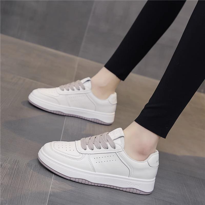 Leather Little White Shoes Soft-soled Women's Shoes Spring New Versatile Board Shoes Flat-soled Casual Sports Shoes