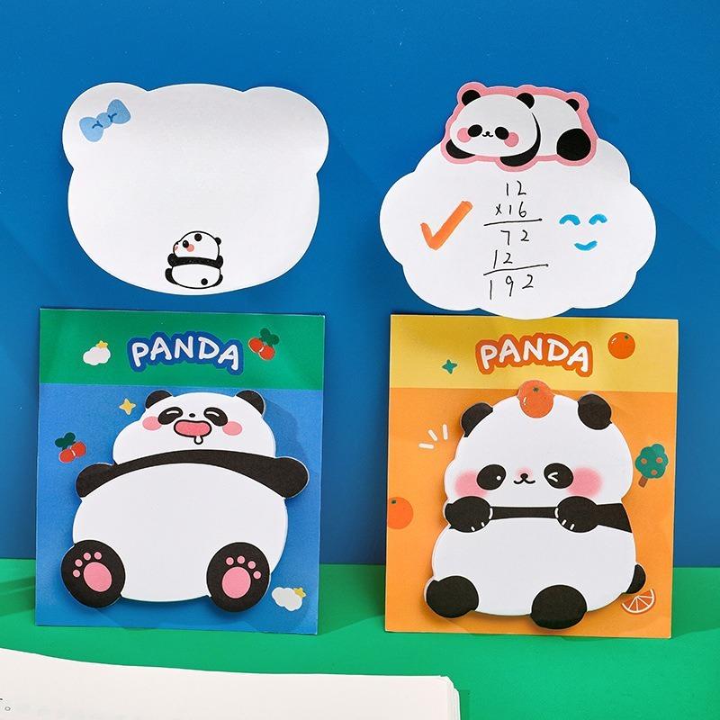 20Pcs Cartoon Special-shaped Panda Sticky Notes Cute Cartoon Reusable Memo Pads for Students Note Paper Aesthetic School Supplies