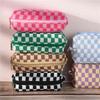 Premium-12 Pcs Checkered Makeup Bag Cosmetic Bag Bulk Makeup Pouch Personalize Travel Toiletry Bag Organizer Cute Makeup Brushes