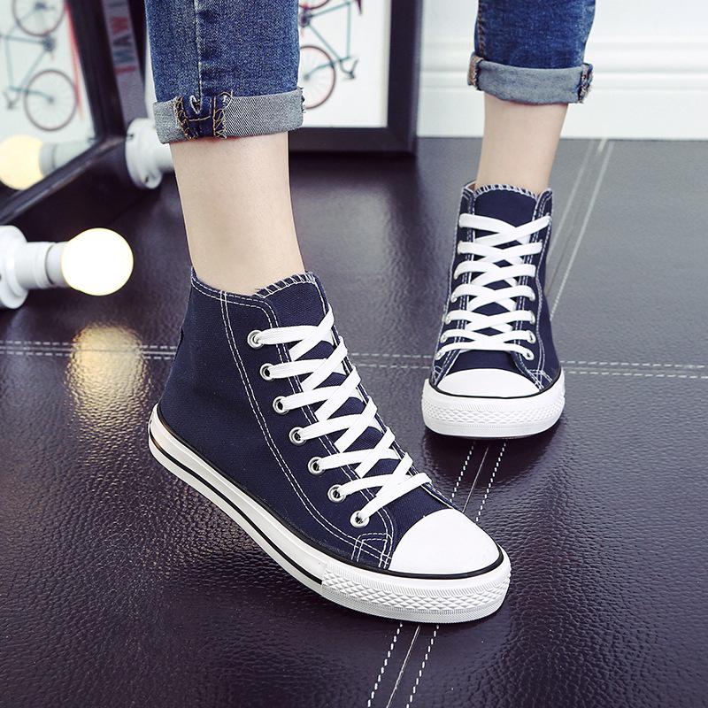 Women Canvas Shoes Men's Shoes Student High-top Fashion Couple Sneakers Lace-up Women Casual Shoes