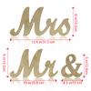 Letras de Madeira Douradas com Glitter Estilo Vintage Sr. & Sra. para Decoração de Casamento Decoração DIY