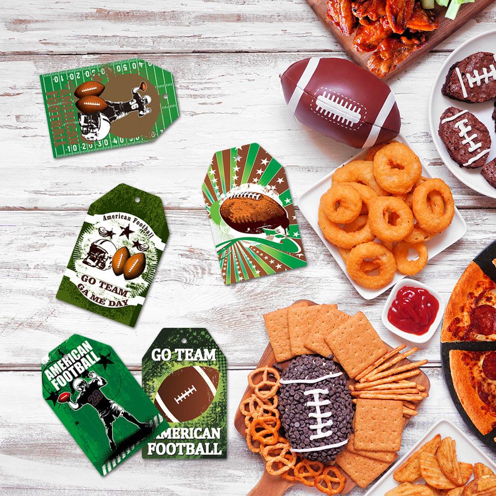 60/120 pcs Football Tags, Rugby Favor Tags for Sport Themed Boy Birthday and Baby Shower Party Gift Wrapping Decoration
