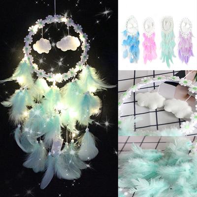 Lumini String LED Flori Nori Pene Prinzător de Vise Lampă de Noapte Romantică Veioză Decorativă Nori Pandantiv Prinzător de Vise