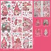 71Pcs/Set Valentine's Day Window Cling Waterproof PVC Cartoon Gnome Love Heart