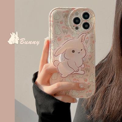 Flower Rabbit Iphone16 IPhone Case 15pro Bracket 12 11 Set Xs Gentle 14promax