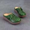 Retro Soft Leather Half-toe Shoes - New Style Baggy Slippers for Women