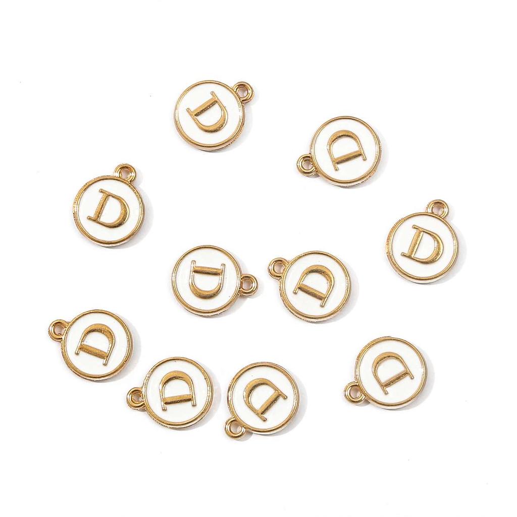 10 Uds. De dijes de letras en inglés esmaltados de Metal, colgante para fabricación de joyas DIY, accesorios para collares y pulseras