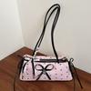 Y2K French Stick Underarm Bag Sweet Armpit Bag Fashion Bow Ribbon Shoulder Bag  Women