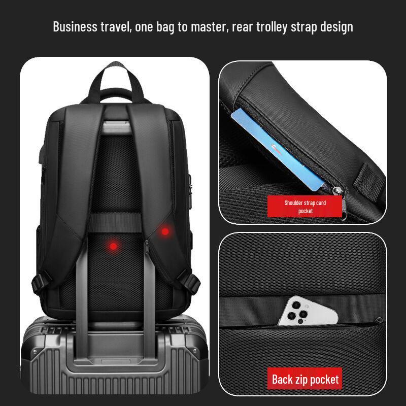 Men's Hard Shell Expandable Business & Travel Backpack with Laptop Compartment
