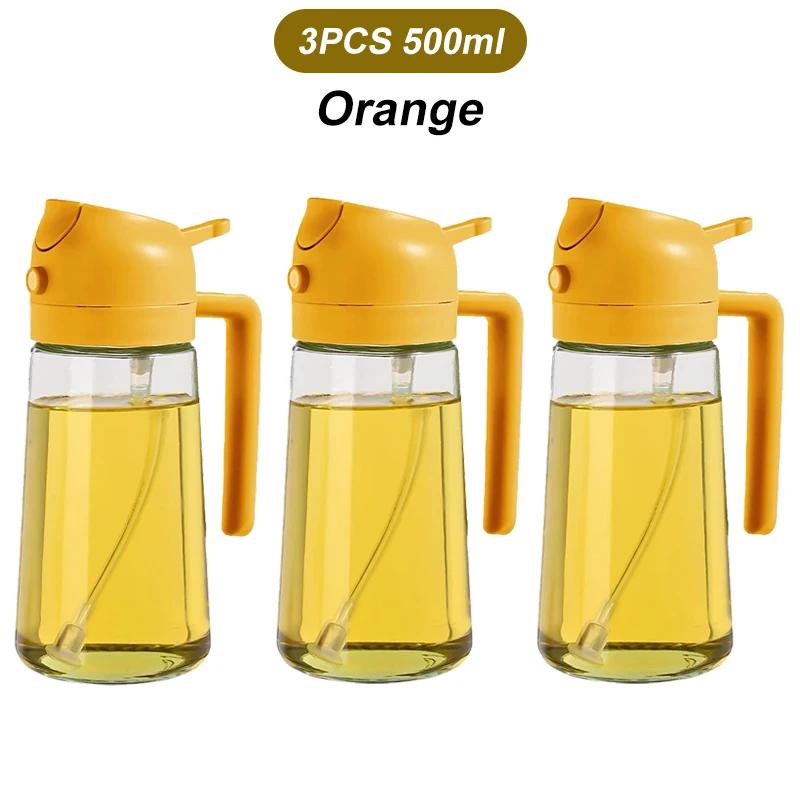 2in1 500ml Plast Spruta Oljespruta Flaska Spruta Oljedispenser Oljekanna Kryddställ BBQ Kök Bakning Rostning Picknick Köksredskap