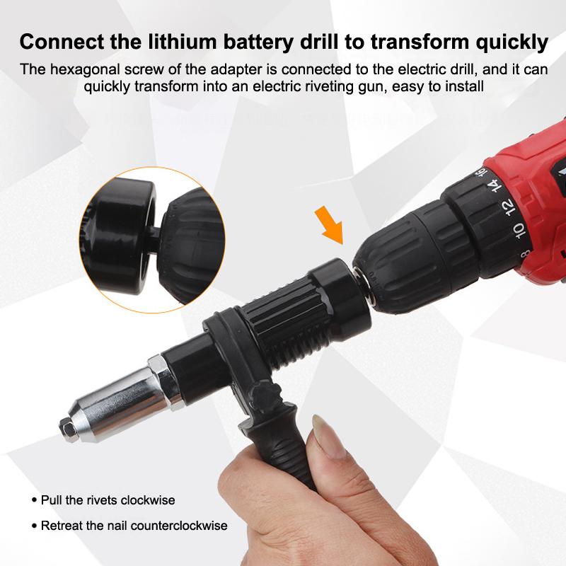 Riveting Machine Electric Rivet Gun Adapter 2.4Mm-3.2Mm-4.0Mm-4.8Mm Riveting Tools Home Riveting Machine For Electric Drills