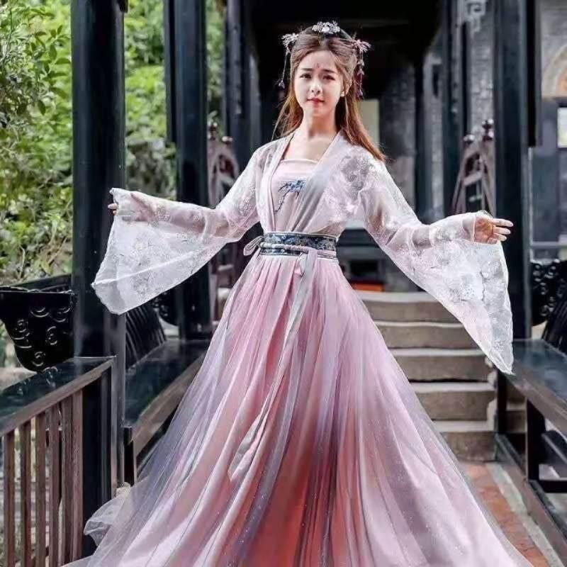 Hanfu Cosplay Kleid mit Polyesterstoff für Damen und Herren, geeignet für Kostümveranstaltungen