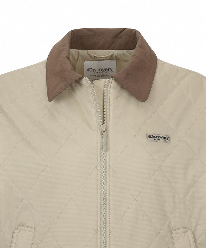 Discovery Expedition Women'S Collared Quilted Padded Jacket (L/Beige)