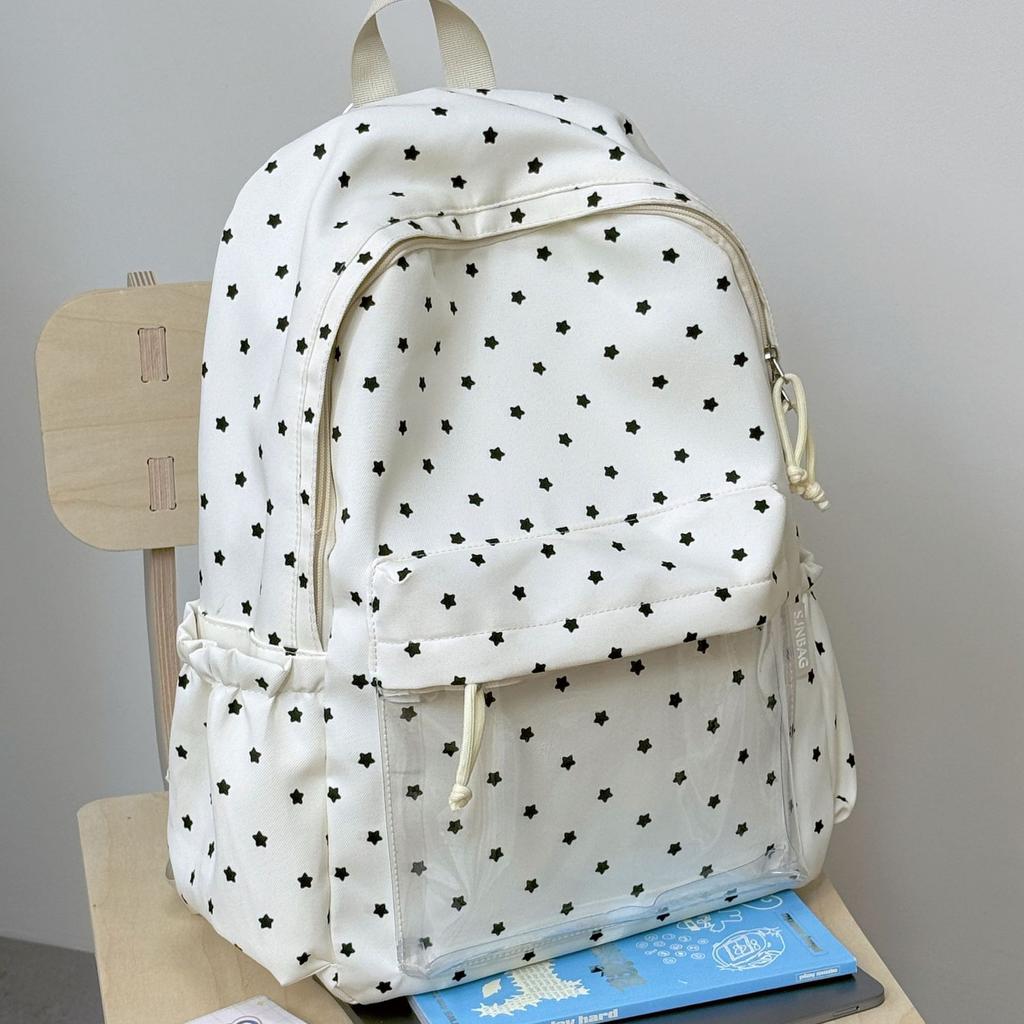 Schoolbag Korean Version Ins Storm Point Backpack Female Simple Small Fresh Cute Backpack Large Capacity Junior High School Student Schoolbag