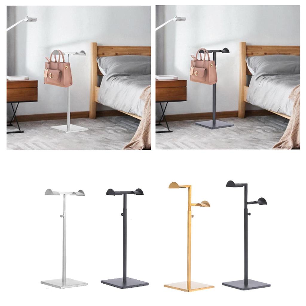 Purse Display Stand Stainless Steel Rack for Women’s Handbags Adjustable Height Holder Shelf Organizer