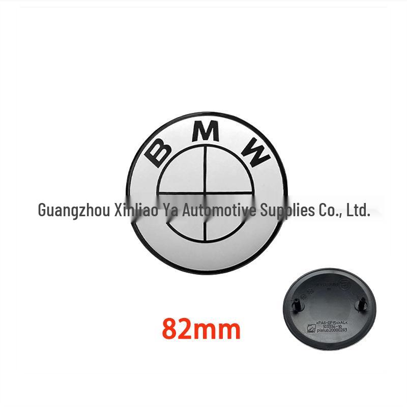 Compatible BMW Black & White Logo Car Emblems for 3 Series, 5 Series, X5, X6 - Hood & Wheel Center Caps (Front & Rear)