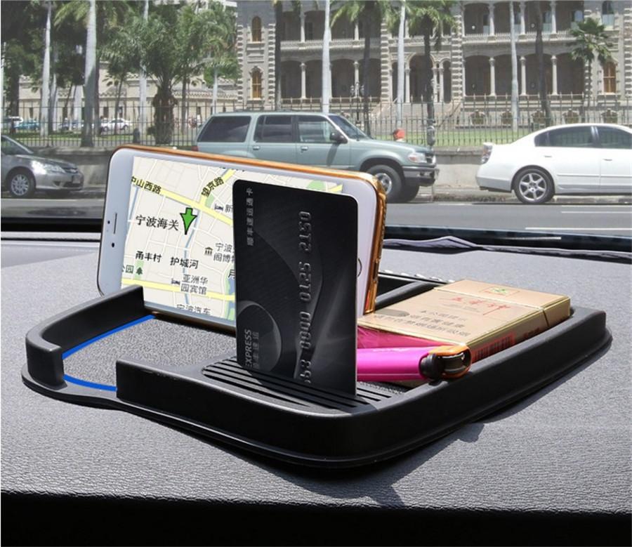 Anti-Slip Dash Mat Stop-Sign Large Phone Coin Holder