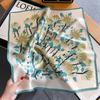 100% Silk Scarf Plum Blossom Pattern Square Scarves for Women Wrap Kerchief Mulberry Silk Bandana Fashion Luxury Headband Hijab