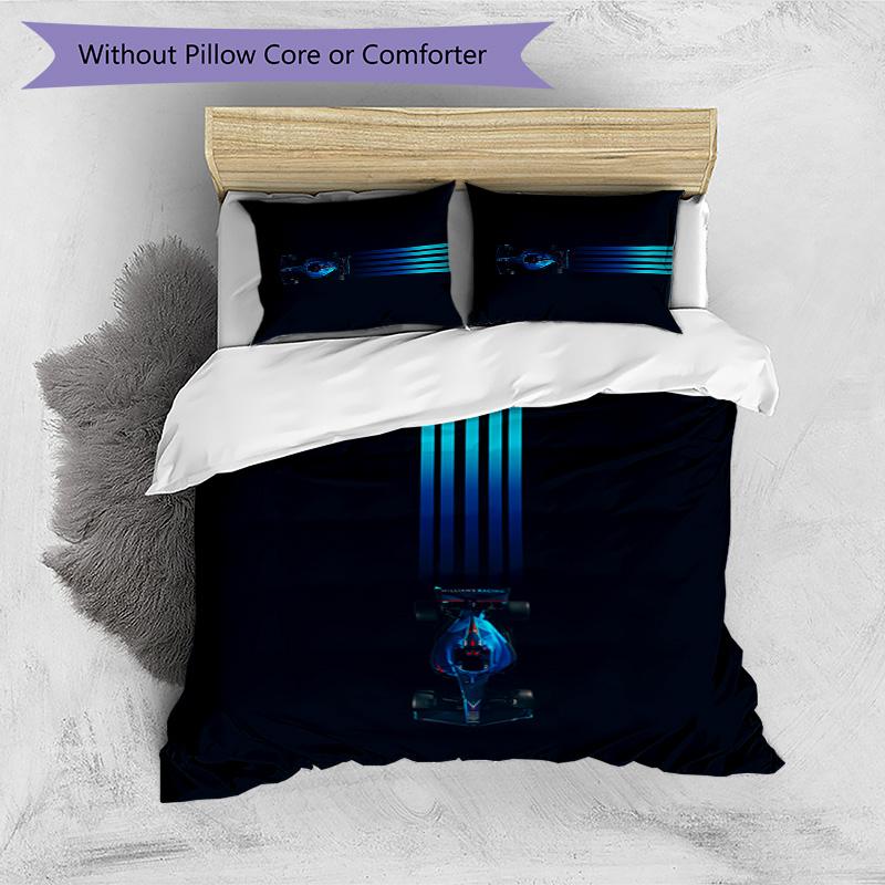 Williams Racing Printed 3PCS Bedding Set Soft Breathable Duvet Cover Pillowcases Set Washable Bedroom Decor Home Gift
