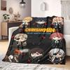 Chainsaw Man Pure 2D Cartoon Flannel Blanket, Print Graphics for Sofa, Soft Bedding for Travel Picnic Rug_LIAN
