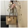 Simple Solid Color Armpit Bag for Women Large Capacity Vintage Style Shoulder Handbag