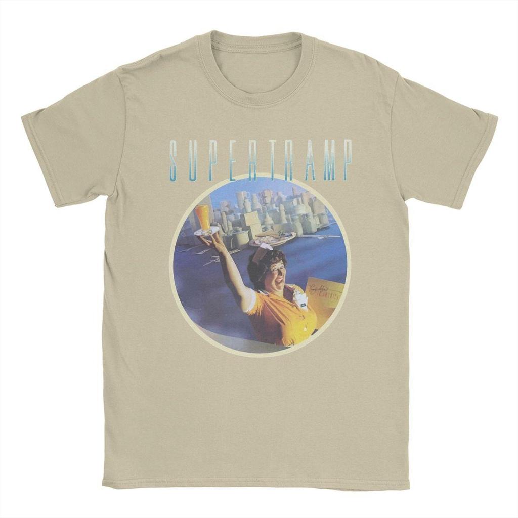 Fantastische Supertramp Breakfast In America Tribute T-Shirts Herren Rundhals 100% Baumwoll T-Shirt Kurzarm T-Shirts Sommerkleidung