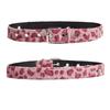 Pink Leopard Print Plush Belt Personality Fashionable and Versatile Wide-width Light Luxury and Comfortable Furry Belt for Girls