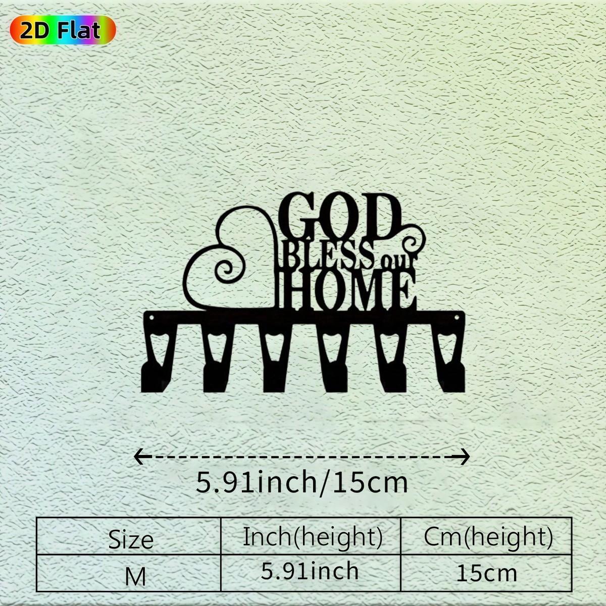 

Modern Iron Christian Key Hanger 6 Hook Heavy Duty Wall Decor Simple Elegant Entryway Hallway Bedroom Housewarming Wedding Gift 9x15