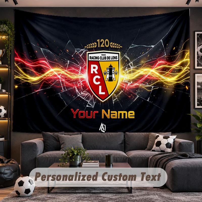 Wall Hanging Tapestry Custom Nameracing club de lens Pattern Personalized Printed Fabric Wall Decor