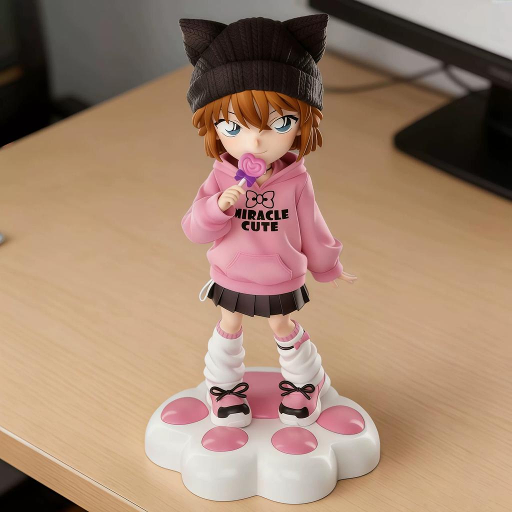 Detective Conan Haibara Ai Cat Ear Lollipop Gk Figure Cute Anime Collectible Statue Desktop Decor For Otaku Fans Home Display