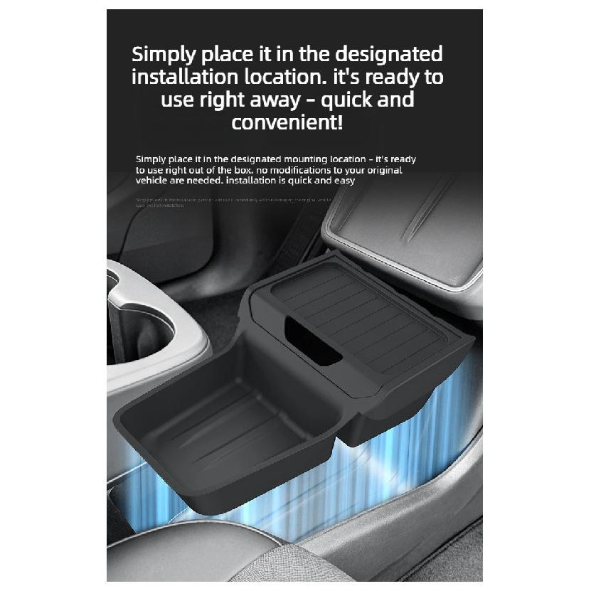 for Tesla Model Y Standard 2026 Accessories Center Console Storage Organizer Box Armrest Box Storage Tray Protection Mat