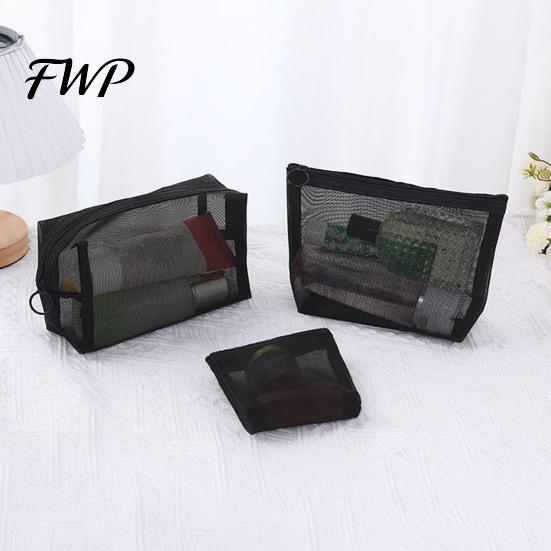 Thin Travel Toiletry Bag Mesh Cosmetic Purse Organizer Pouch See-Through Makeup Brush Holder for Skincare Products Cosmetics