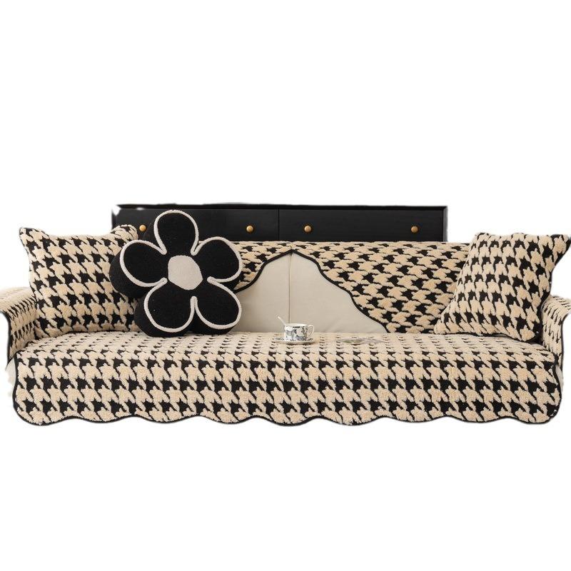 French Retro Sofa Cushion Winter Plush Non-Slip Seat Cushions Sofa Cover Cover Cloth