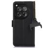 For OnePlus 12 5G Phone Case Genuine Cow Leather RFID Blocking Wallet