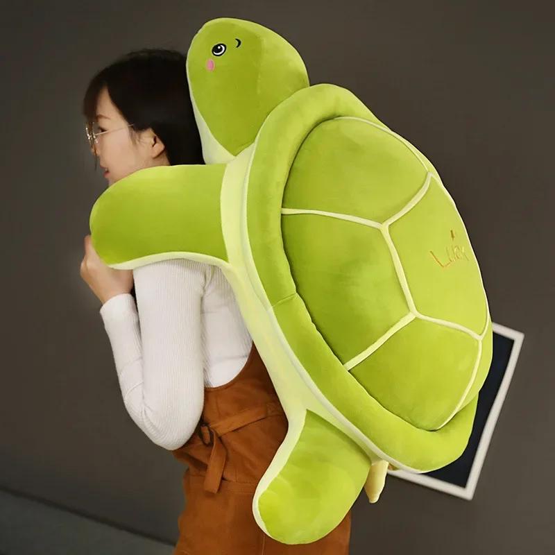 80Cm Very Cute Simulation Animal Tortoise Stuffed Plush Toy Green (Sea) Turtle Doll Car Sofa Bed Sleep Hold Throw Pillow Gift