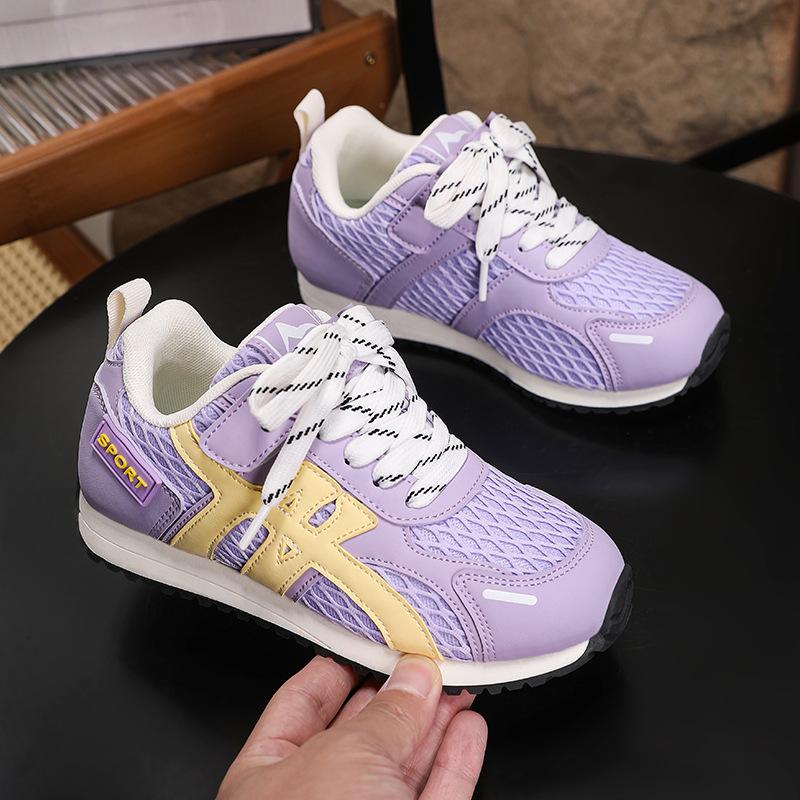 Boys double net summer new breathable 2025 children's soft-soled lightweight sports shoes girls medium and older children's casual shoes