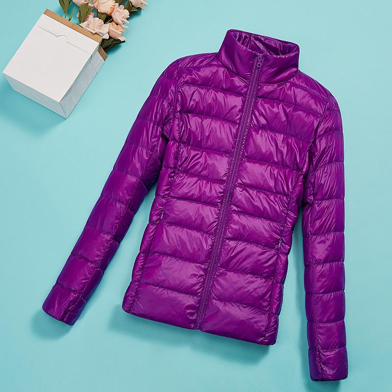 Herbst und Winter Damenbekleidung neue große Größe koreanische Version schlanke und leichte Daunenjacke Damen kurzer Stehkragen Kapuzenjacke