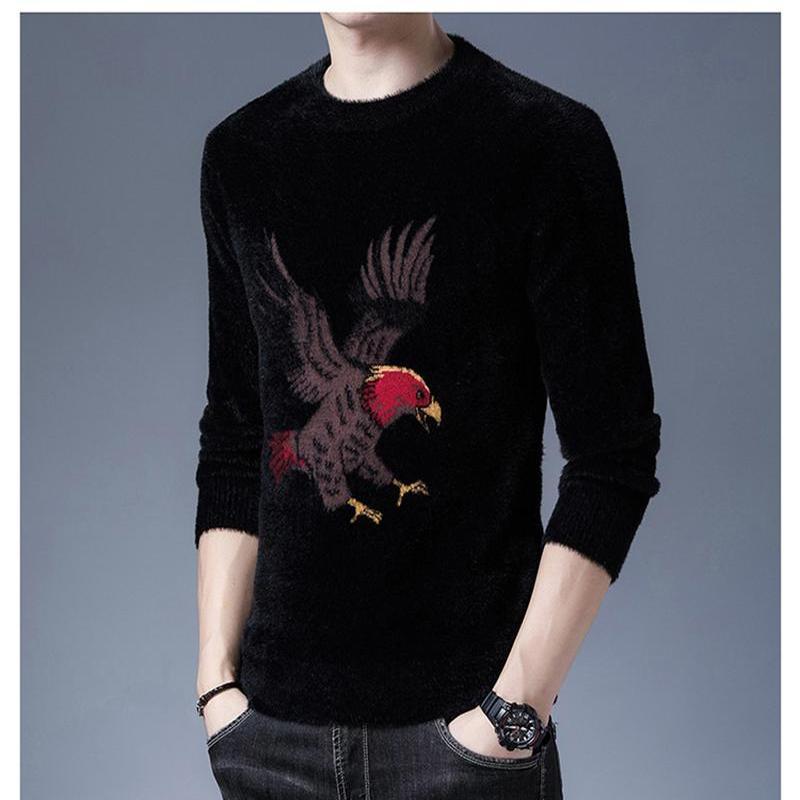 

Зимний утолщенный норковый флисовый свитер, мужской кашемировый трикотаж для среднего и молодого возраста, свободная подкладка Fury