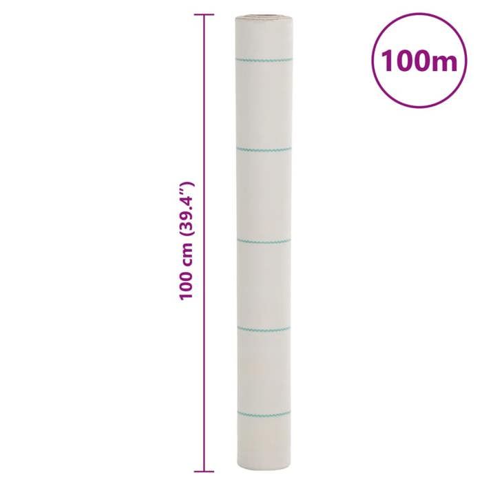 VidaXL White Weed Control Membrane 1x100 M PP, Weed Barrier Fabric, Weed Control Membrane 4005909