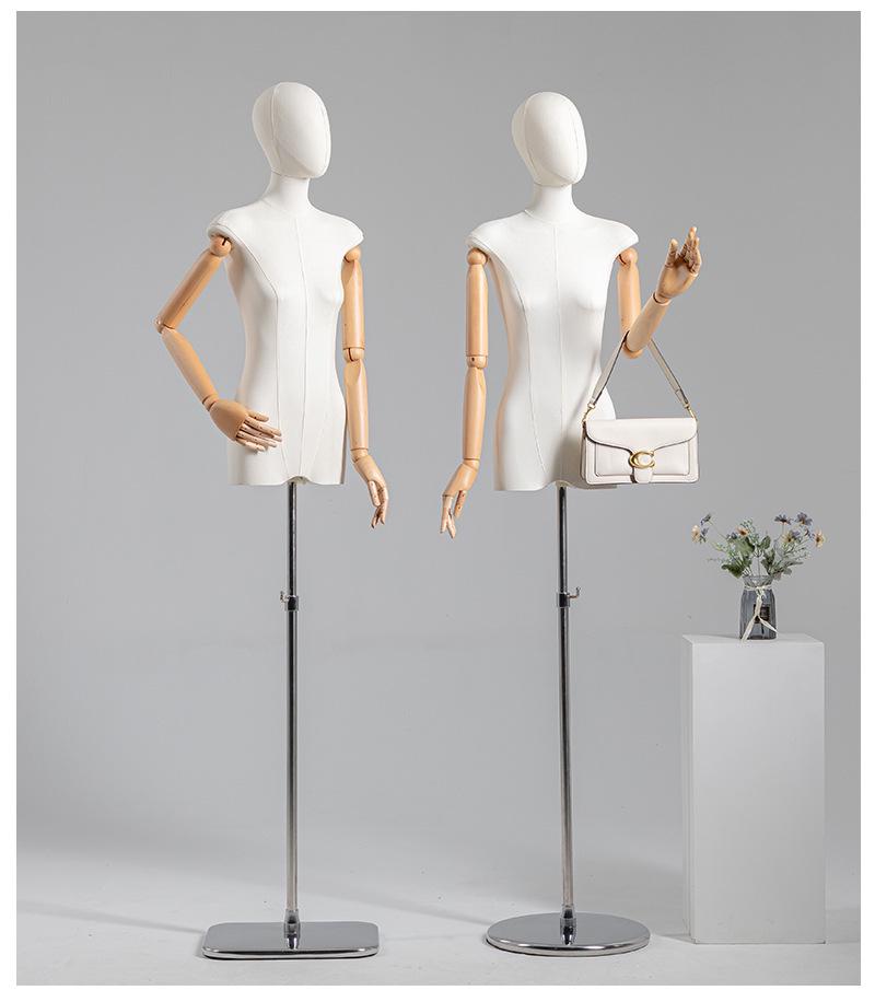 Adjustable Height Mannequin Stand with Arms for Women's Clothing Display