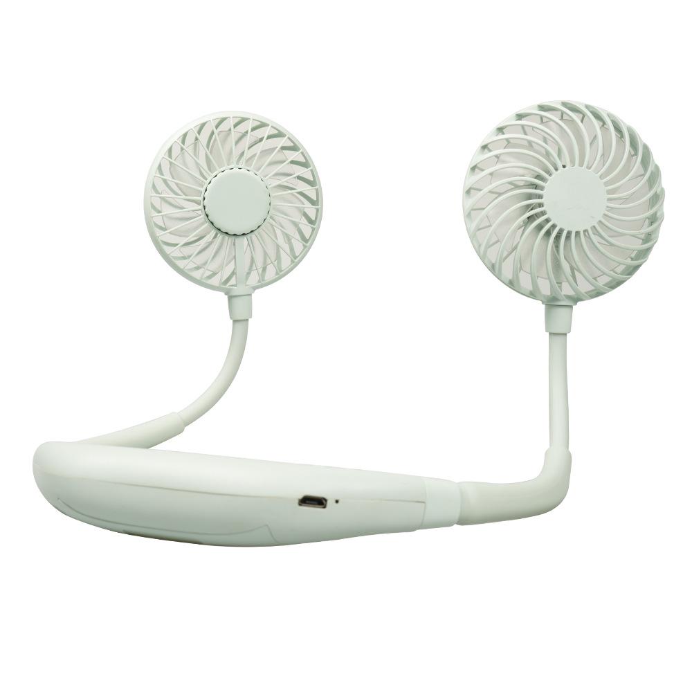 

3rd Gen USB Rechargeable Neck-Hanging Mini Fan - Silent, Foldable, Portable for Sports & Leisure Three-level Adjustable Wind Power світло-зелений колір