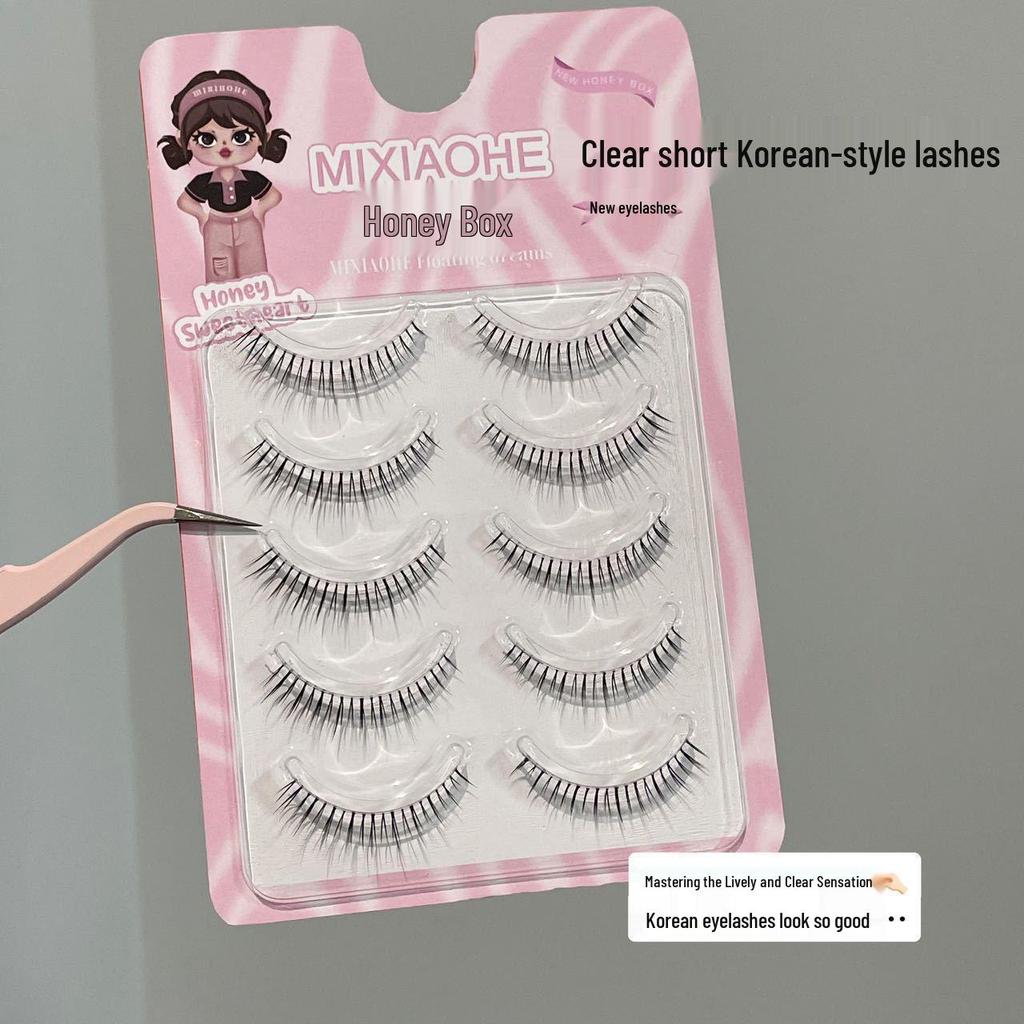 Honey Box Natural 9mm Lightweight False Eyelashes: Photogenic One-Piece, Root by Root, Full Strip.