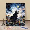 Paint By Numbers Kit For Adults Beginner Black Cat Acrylic Starry Sky Oil Paint Canvas With Brushes Paintwork Art Crafts V3Z5