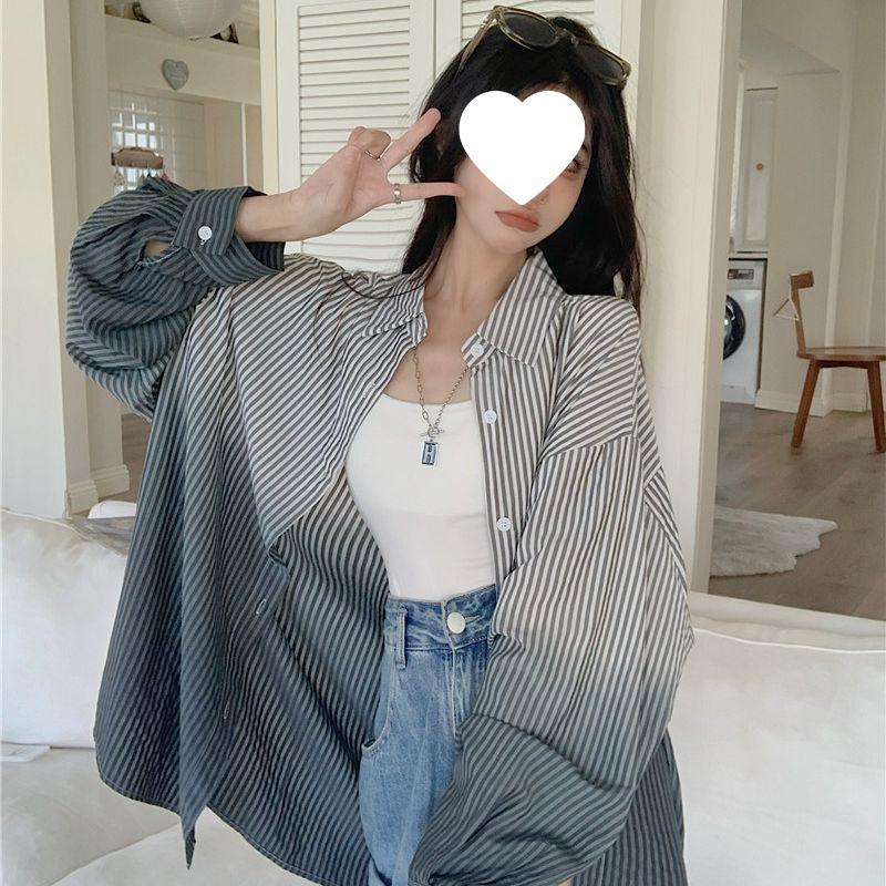 Gradient Striped Summer Jacket - Casual, Loose, and Lightweight for Couples