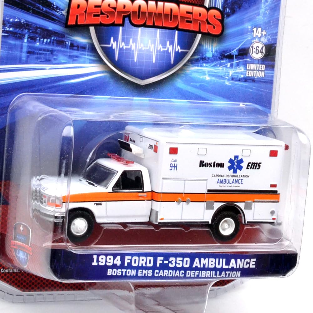 GREENLIGHT 1/64 Scale 1994 Ford F-350 Ambulance - Boston EMS