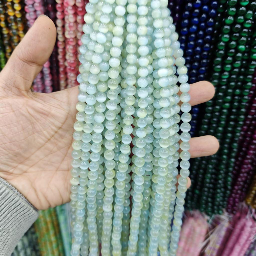 8mm Cat's Eye Stone Beads: Single, Double, Triple-Color, DIY Jewelry Round Beads