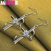 925 Sterling Silber Kreuz AAA Zirkon Tropfen Ohrringe Schmuck