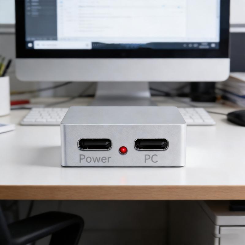 Aluminum Alloy 5V Type C Signal Splitter Separator Supports Device Control for Device Power Data Output PC Signal Only