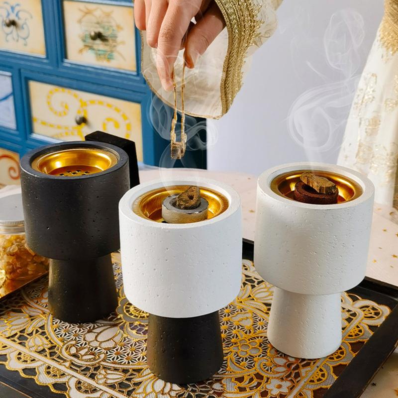 1PC Color Block Unique Cement Ambience Handheld Decorative Solid Color Ornament Aromatherapy Stove Desktop Tabletop Home Supplies